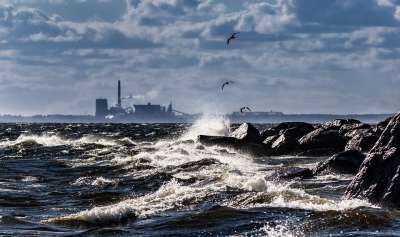 风暴 波涛汹涌的大海 天空 自然 云 暴风雨 地平线 波浪 海岸