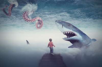幻想 Dream Shark Kid 云 海 创意 合成