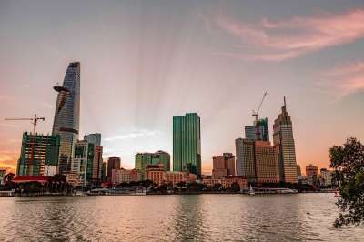 城市 河 西贡 越南 建筑物 天际线 城市景观 摩天大楼 高楼