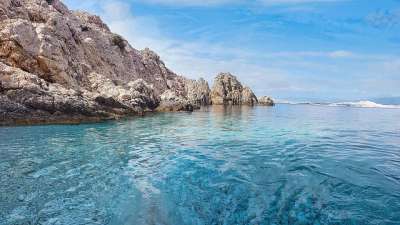 克罗地亚 水 海 夏天 自然 假期 蓝色的大海 旅游 岩层
