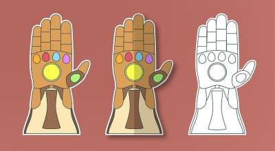 Thanos手套 残局 石头 无穷 大老板 宇宙 奇迹 剪纸