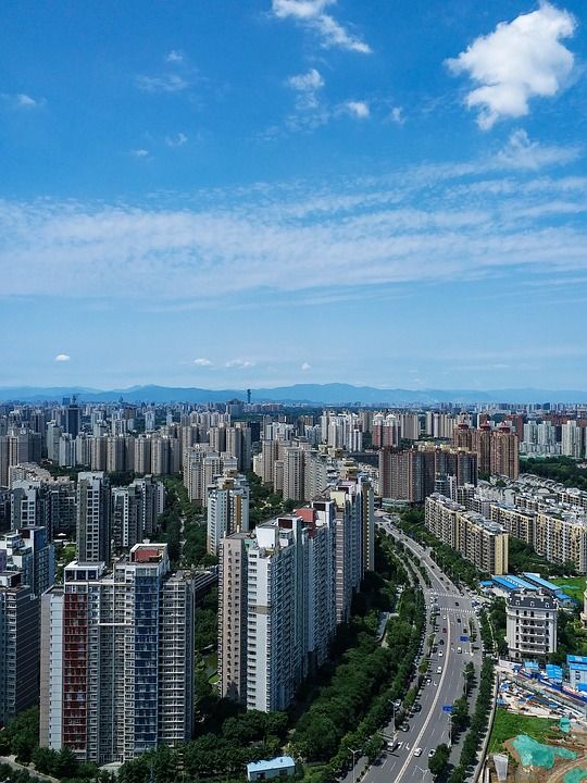 蓝天白云 高楼 北京 城市