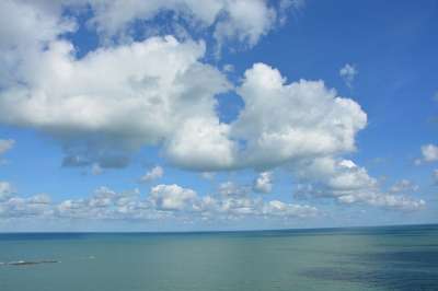 全景 大海天空中的云朵 自然 蓝色的 视图 全景图 假日 海