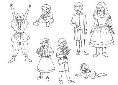 孩子们 人们 孩子 女孩 男孩 节日 衣服 小孩子 婴儿 画画