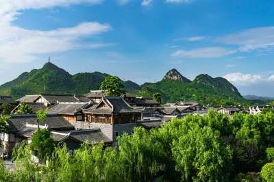 贵阳 青岩古镇 花溪 山 绿色的山 青山 古建筑 景点 旅游