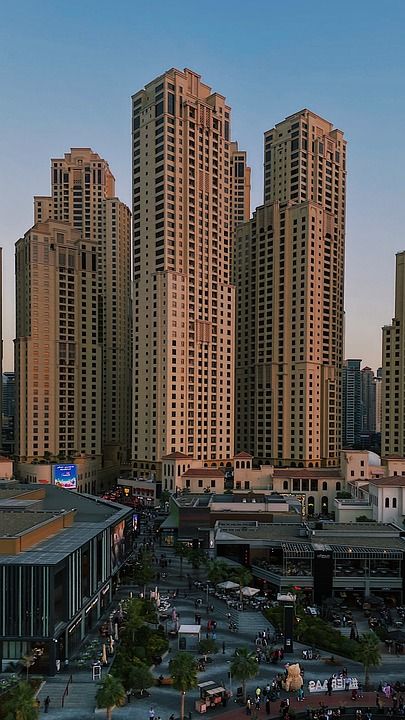 建筑物 Jbr 朱美拉 砂岩 高楼 都市丛林 摩天大楼 迪拜 有