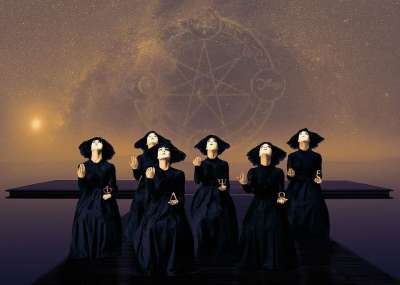 芭蕾舞 舞者 魔法 舞蹈 女性 魔法女人 衣服 黑色的 星空