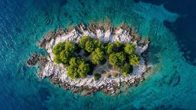 岛 海 克罗地亚 夏天 假期 绿松石 蓝色的 水 阿德里亚