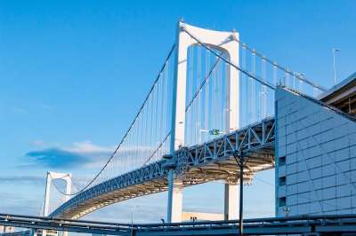 彩虹桥 东京 桥 地标 旅行 结构 日本 城市 日本人 晚上
