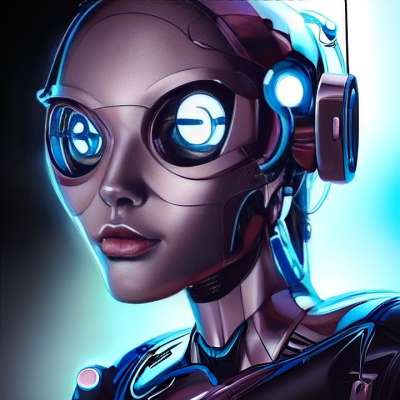 女士 机器人 Who 赛博朋克 肖像 插画师 绘画 照片 机器