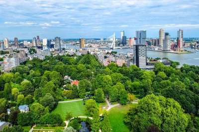 城市 城市景观 鸟瞰图 建造 塔 公园 景观 全景 鹿特丹