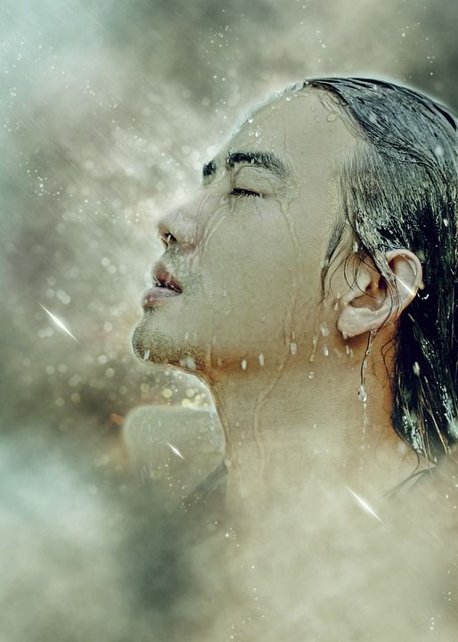 水 人 暴跌 脸 模型 肖像 年轻 男人 男性 吸引人的
