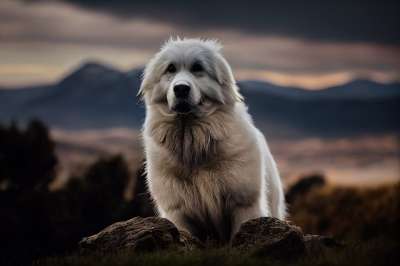 比利牛斯山犬 保安犬 动物 狗 犬 牧群守卫 自然 全景 山
