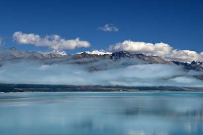 普卡基湖 高山湖 新西兰 湖 山 云 天空 景观 库克山 水