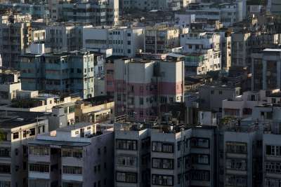 屋顶上 光对比 建造 城市的 高楼 香港