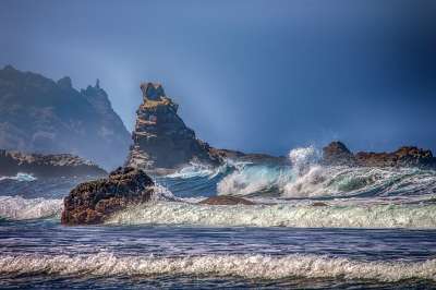 海 波浪 岩石 海洋 溅 泡沫 水 大西洋 防波堤 岩石形成
