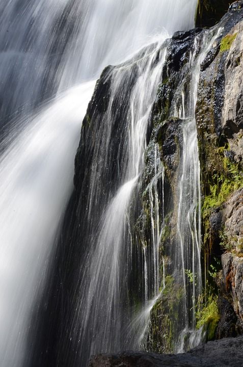 水 瀑布 溪 下降 风景 怀俄明州 自然 景观 黄石国家公园