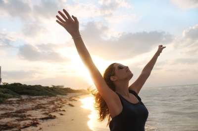 海滩 太阳 自由 日落 棕榈树 景观 女士 梅里达