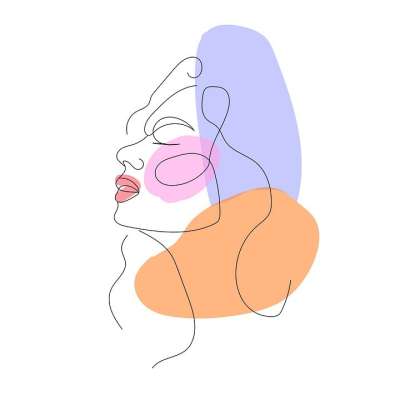 美丽 放荡不羁的 画画 线条艺术 女士 女性 简单 设计 女孩