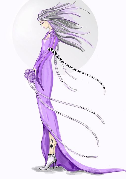 时尚 部落的 新娘 女士 纹身 浪漫的 裙子 花朵 花束 婚礼