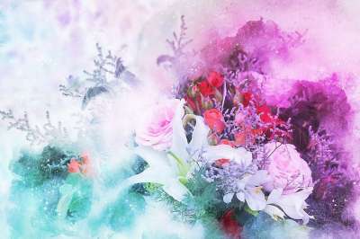 花朵 花束 艺术 抽象 自然 婚礼 水彩 优质的 春天 浪漫的