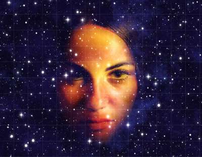 星星 星空 女士 脸 颜色 彩虹 看法 神秘 肖像 眼睛 嘴