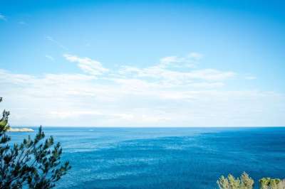 缩放背景 海 水 海洋 背景 蓝色的大海 海景 天空 地平线
