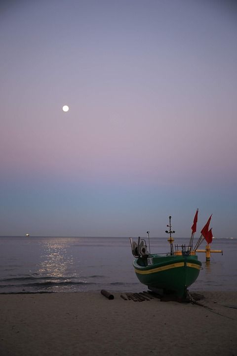 刀具 罗兹 帆艇没 海 波罗的海 水 海岸 海滩 夏天 渔夫