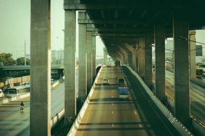 亚洲 泰国 曼谷 城市 街道 路 车 桥 高速公路 支柱
