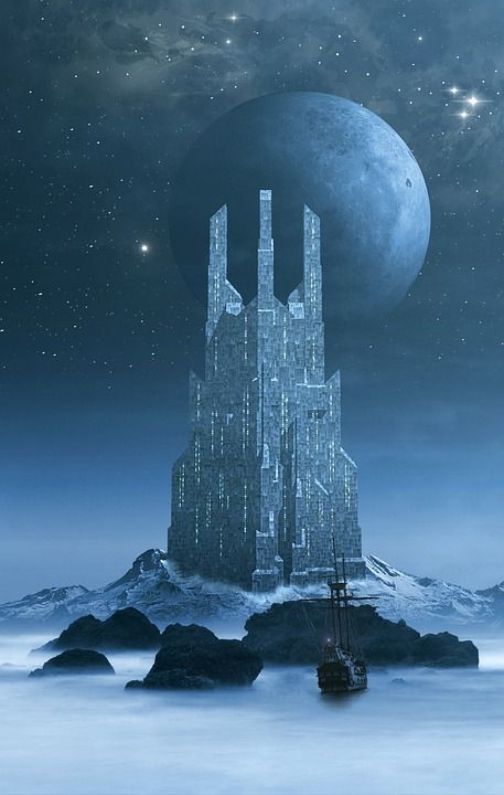 幻想 科幻小说 行星 空间 星星 云 星云 梦 去旅行 帆船