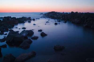 日落 天空 海 水 蓝色小时 暮 地平线 黄昏 景观