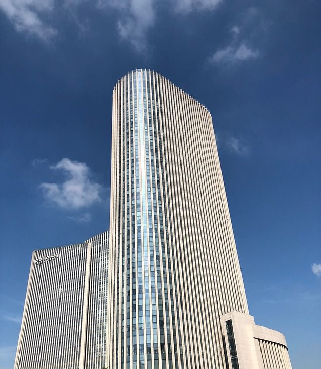 大楼 高楼 酒店 建筑 天空 蓝 云