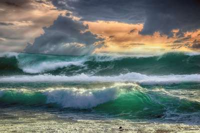 海 波浪 海洋 海岸 云 景观