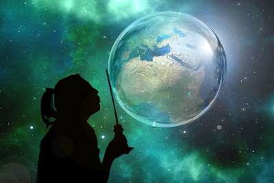 肥皂泡 地球 世界 星系 全球的 环球旅行 未来 现实 图像
