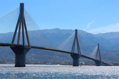 桥 希腊 里约Andirrio桥 景观 建筑学 天堂 海湾的帕特莫斯