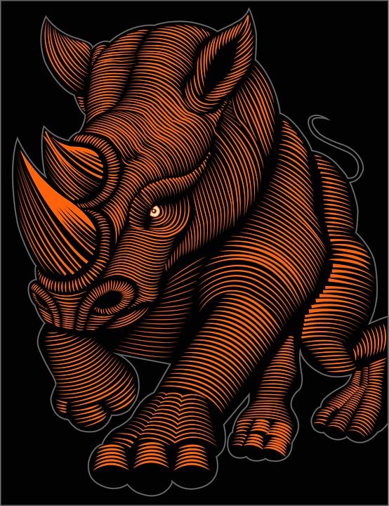 尽设计 插画师 动物 一个犀牛喇叭 混合 最小 创造力 灵感
