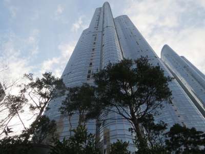 釜山 海云台海水浴场 建筑 高楼 高层建筑 松 海洋 摩天大楼