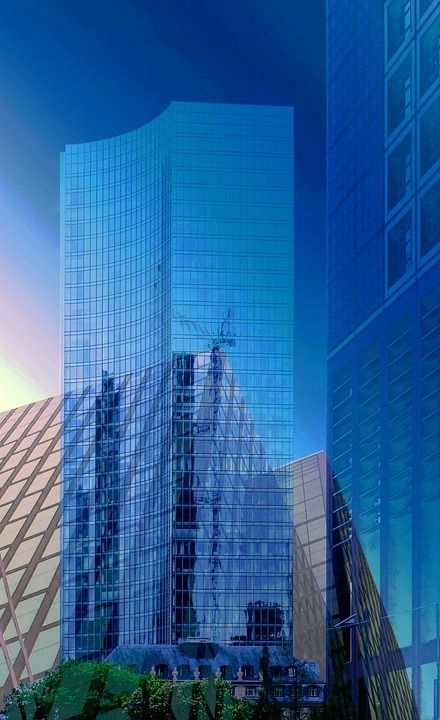 摩天大楼 建造 反射 玻璃 玻璃 高楼 城市的 结构 城市