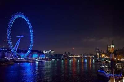 眼睛 伦敦 夜拍 伦敦眼 蓝色的 英国 国会大厦 铁路运输工具