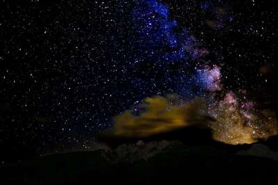 星星 天堂 星空 夜晚 山 景观 云