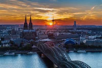 科隆 科隆大教堂 日落 科隆大教堂日落 Hohenzollern 桥