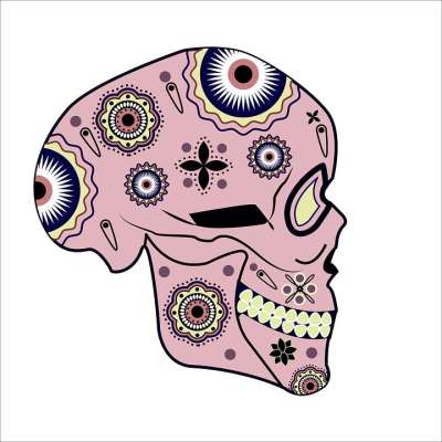 颅骨 糖 画 死的 万圣节 死亡 纹身 象征 花 设计 花的
