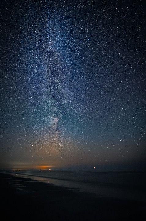 银河 星星 夜晚 晚上 夜空 星空 黑暗的 海滩 风景