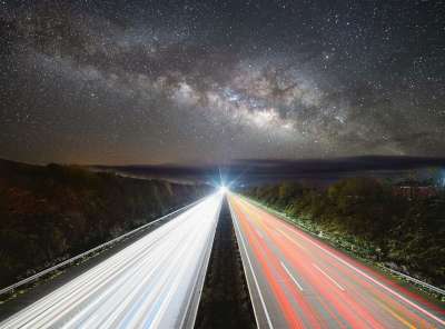 公路 星星 夜晚 天堂 路 黑暗的 汽车 长期接触 光 星空