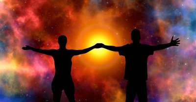 轮廓 夫妻 宇宙 星星 拥抱 关系 星系 空间 天文学 星座