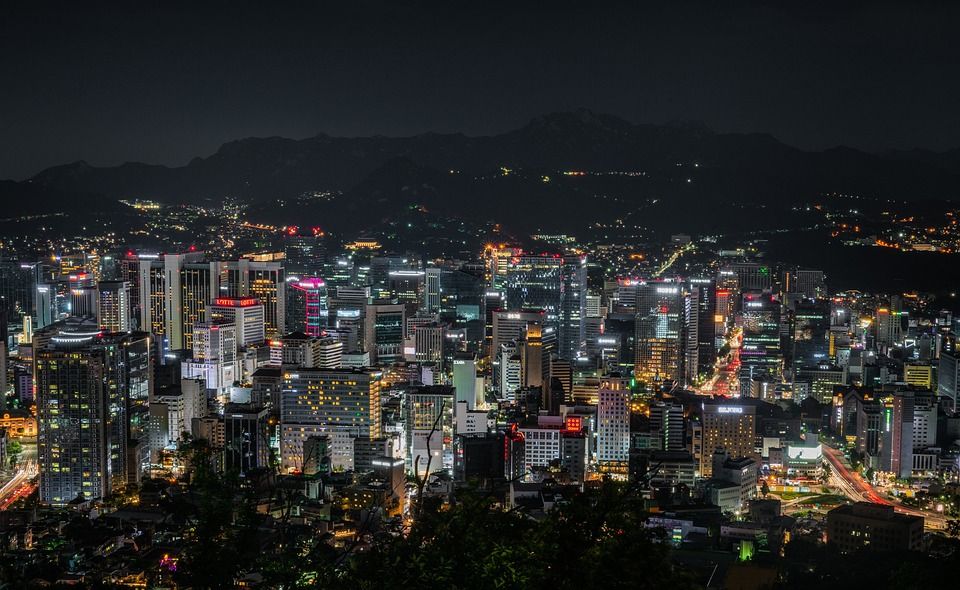 城市景观, 汉城, 韩国, 南山, 城市, 天空, 夜晚, 景观, 韩国人