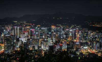 城市景观 汉城 韩国 南山 城市 天空 夜晚 景观 韩国人