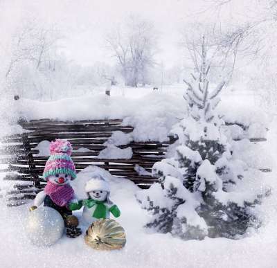 雪人 雪 冬天 新的一年 圣诞节 公司 树 玩具 背景 十二月
