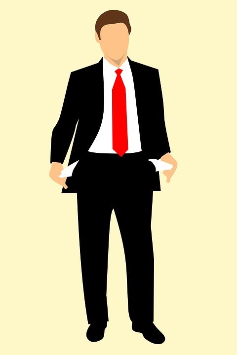 有钱 打破了 翻他的口袋里 空的 破产 人口袋 男人 商业 领带