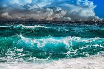 海滩 冲浪 海 云 风暴 平静的 景观